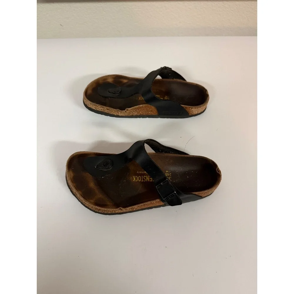 Birkenstock Gizeh Black Birko-Flor Thong Sandals Womens 38 L7 M5